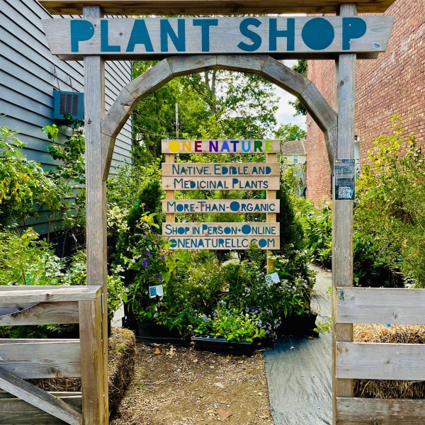 a sign for a plant shop
