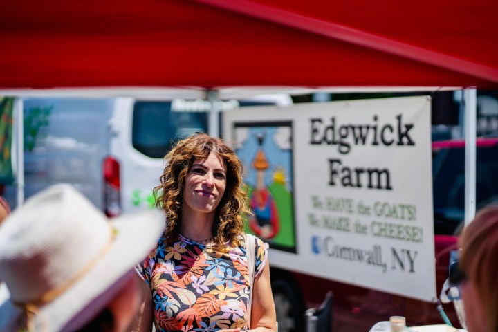 a tour guide during a food & farm tour