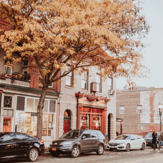 cars parked on a city street