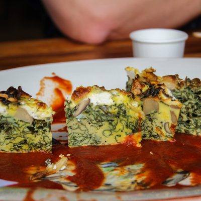 a plate of food on a table