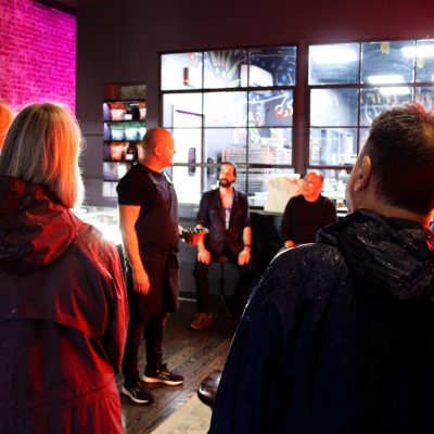 a group of people that are talking to each other