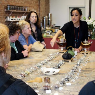 a group of people sitting at a table