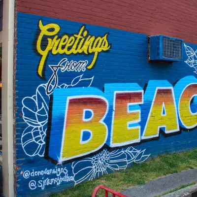 a sign on the side of a building