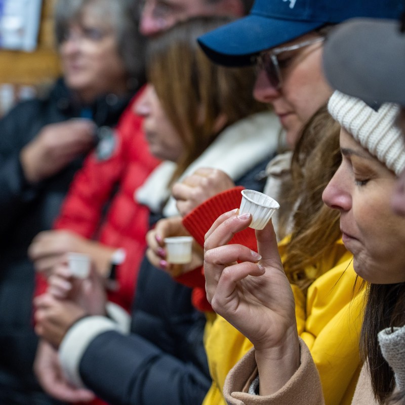 a man standing in front of a crowd